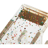 Packed Party Confetti Party Acrylic Stapler - Clear Confetti-Injected Acrylic Stapler with Gold Hardware for Home School and Office Desks, 5.75x2.75 Inch