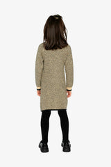 Knit Dress With Collar Beige And Black