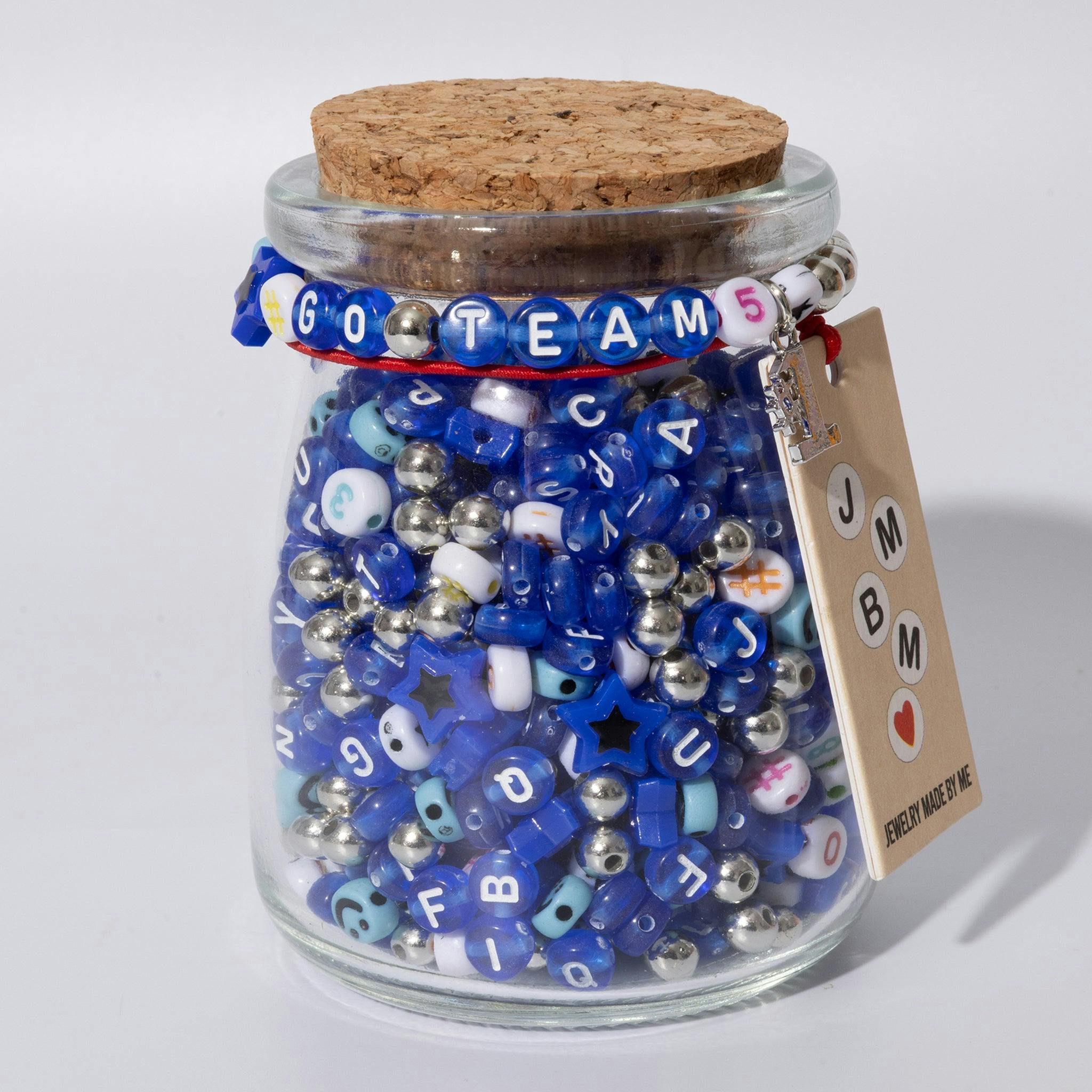 GO TEAM Blue Bead Jar