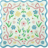 Bunnies In The Garden Blue Floral Large Napkins