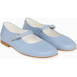 Dusty Blue Leather Girl Mary Jane Shoes