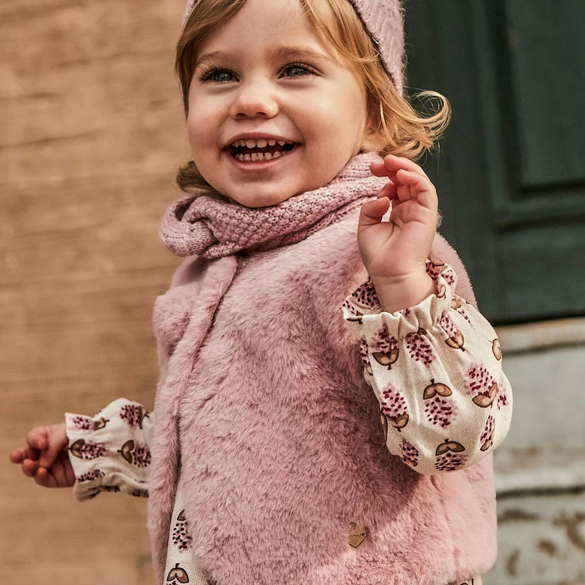 Pink Pom Faux Fur Vest