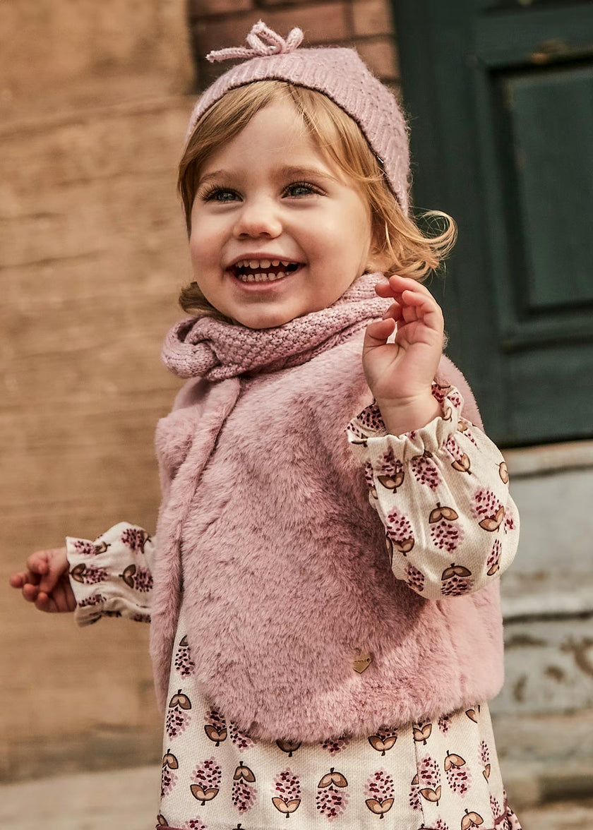Pink Pom Faux Fur Vest