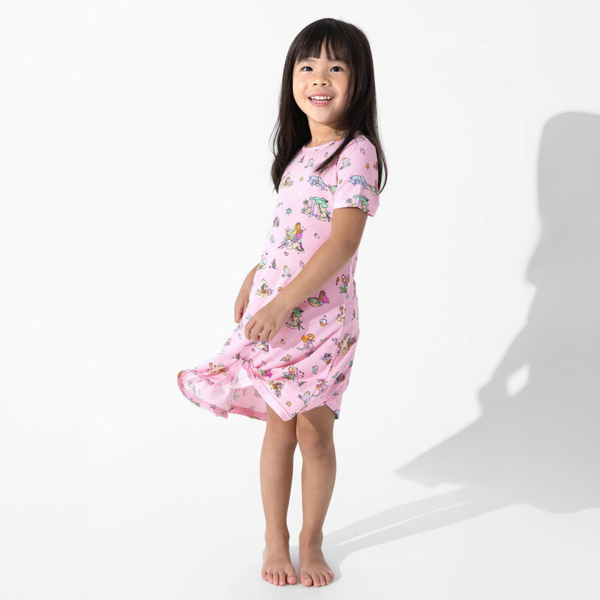 Mermaid Lagoon Bamboo Girls' Short Sleeve Dress