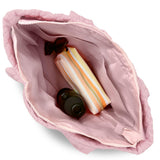 Newport Two-Tone Quilted Tote Bag with Zipper Closure - Pink/Peach