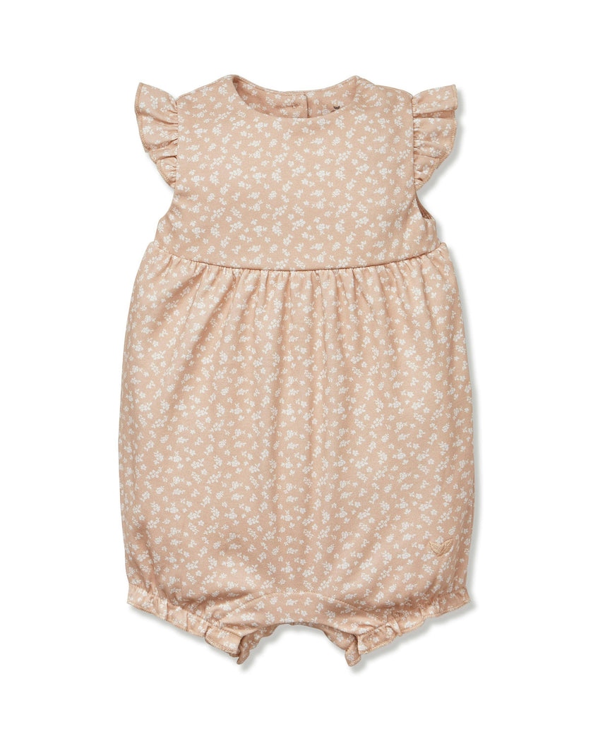 Baby's Pima Isla Play Romper in Ditzy Waltz Camel