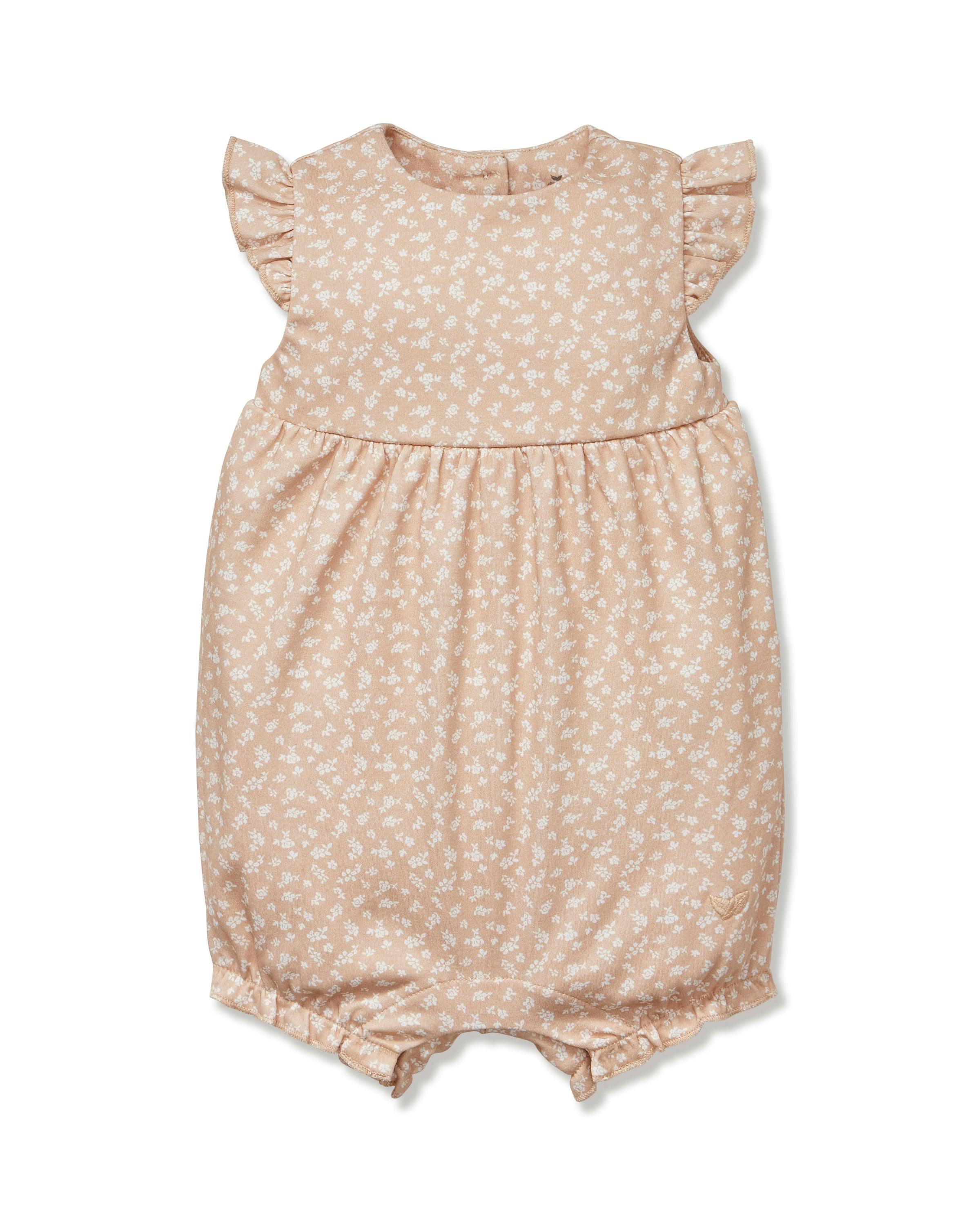 Baby's Pima Isla Play Romper in Ditzy Waltz Camel