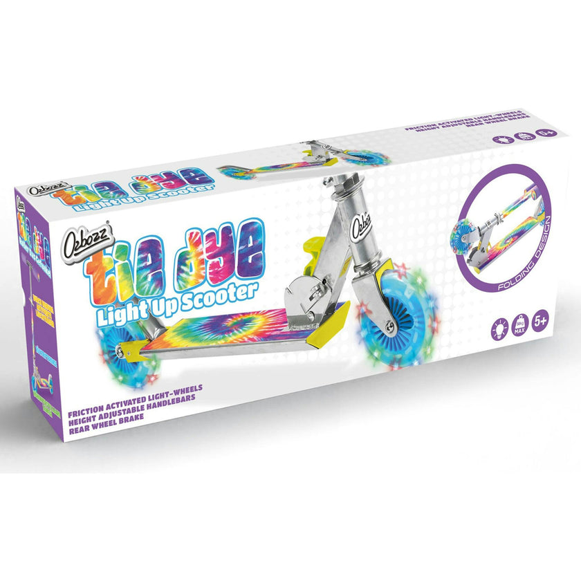 Ozbozz Tie Dye Foldalbe Scooter - Light UP Wheels