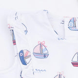 Bubbly Sailboats Pink - Ruffle Bodysuit Dress