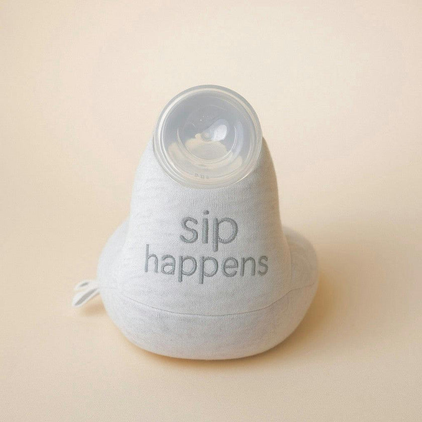 Baby Bottle Pillow Holder for Parents - "Sip Happens"