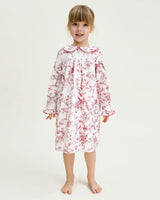 Girl's Twill Eloise Nightgown in Red Timeless Toile
