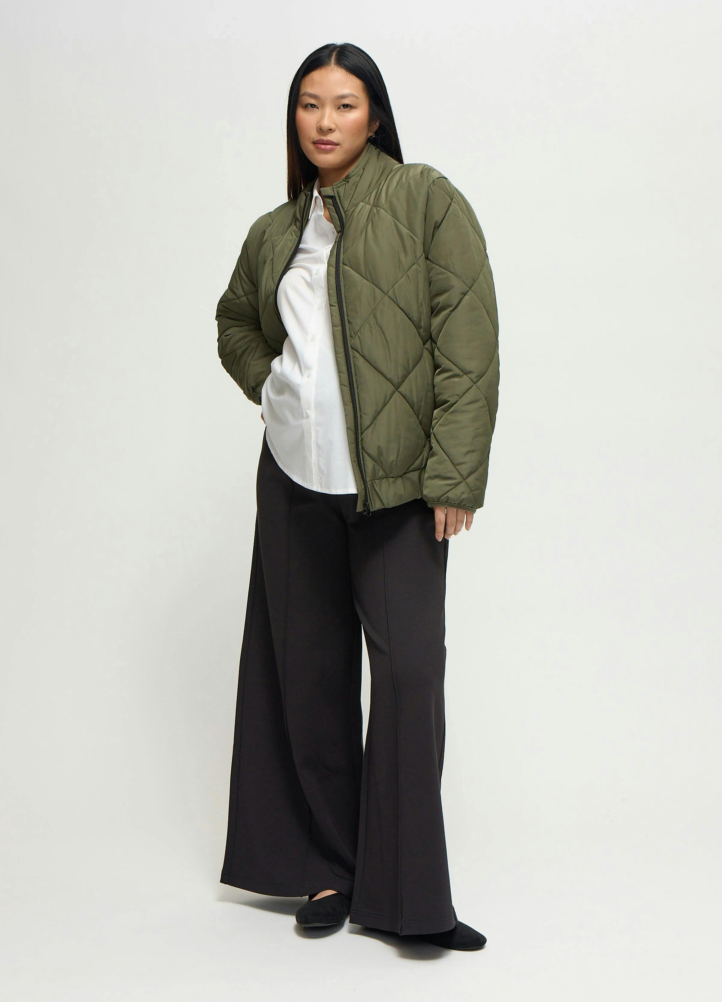 Expandable Raglan Sleeve Maternity Puffer Jacket