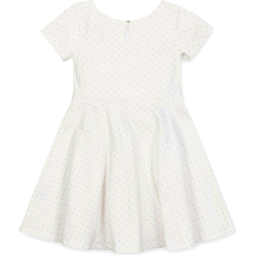 Organic Short Sleeve Lightweight Knit Skater Dress, White