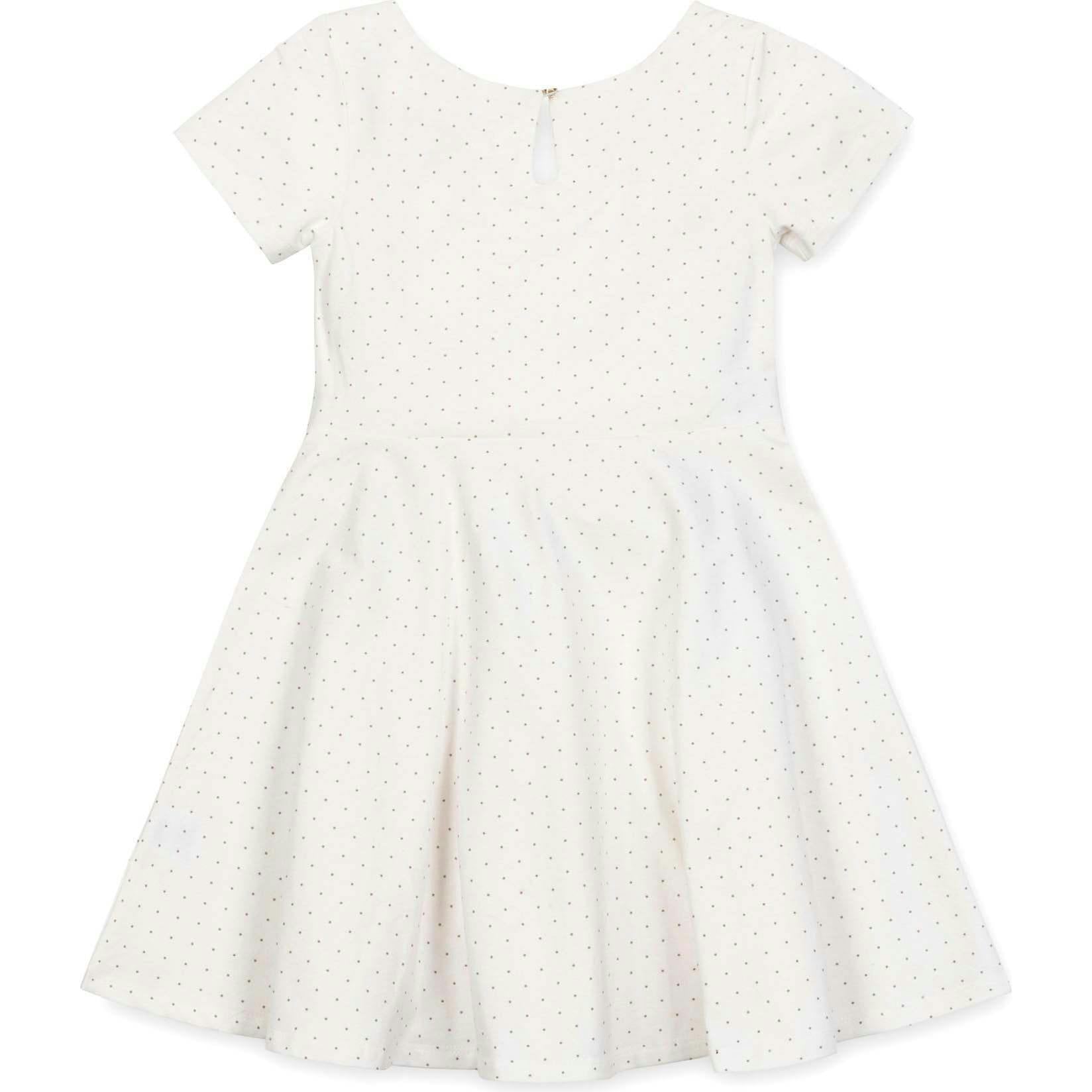 Organic Short Sleeve Lightweight Knit Skater Dress, White