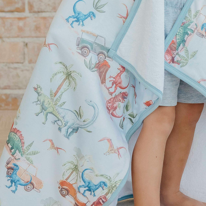 Premium Big Kid Hooded Towel - Dino Explorer