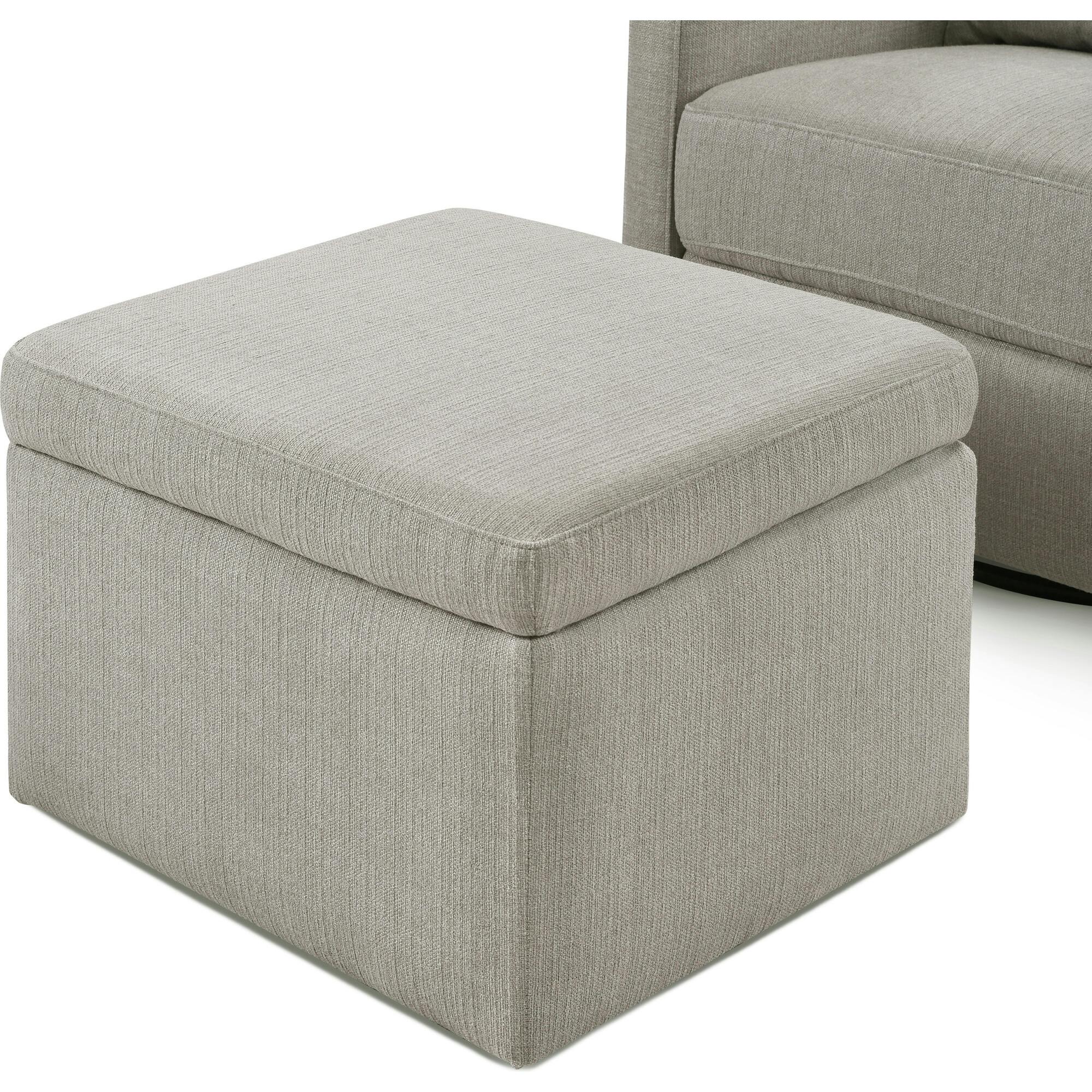 Adrian Swivel Glider with Storage Ottoman