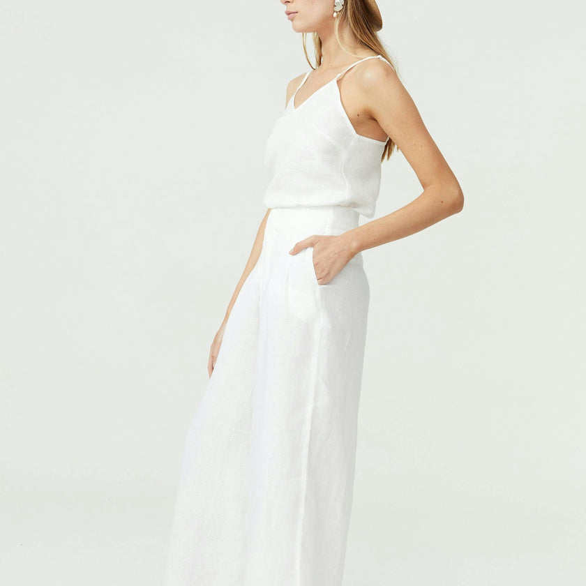 Culotte Linen Pants - Off White