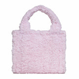 Sherpa Tote Bag – Cozy, Colorful & Convertible with Matching Coin Purse, Strawberries + Daisies