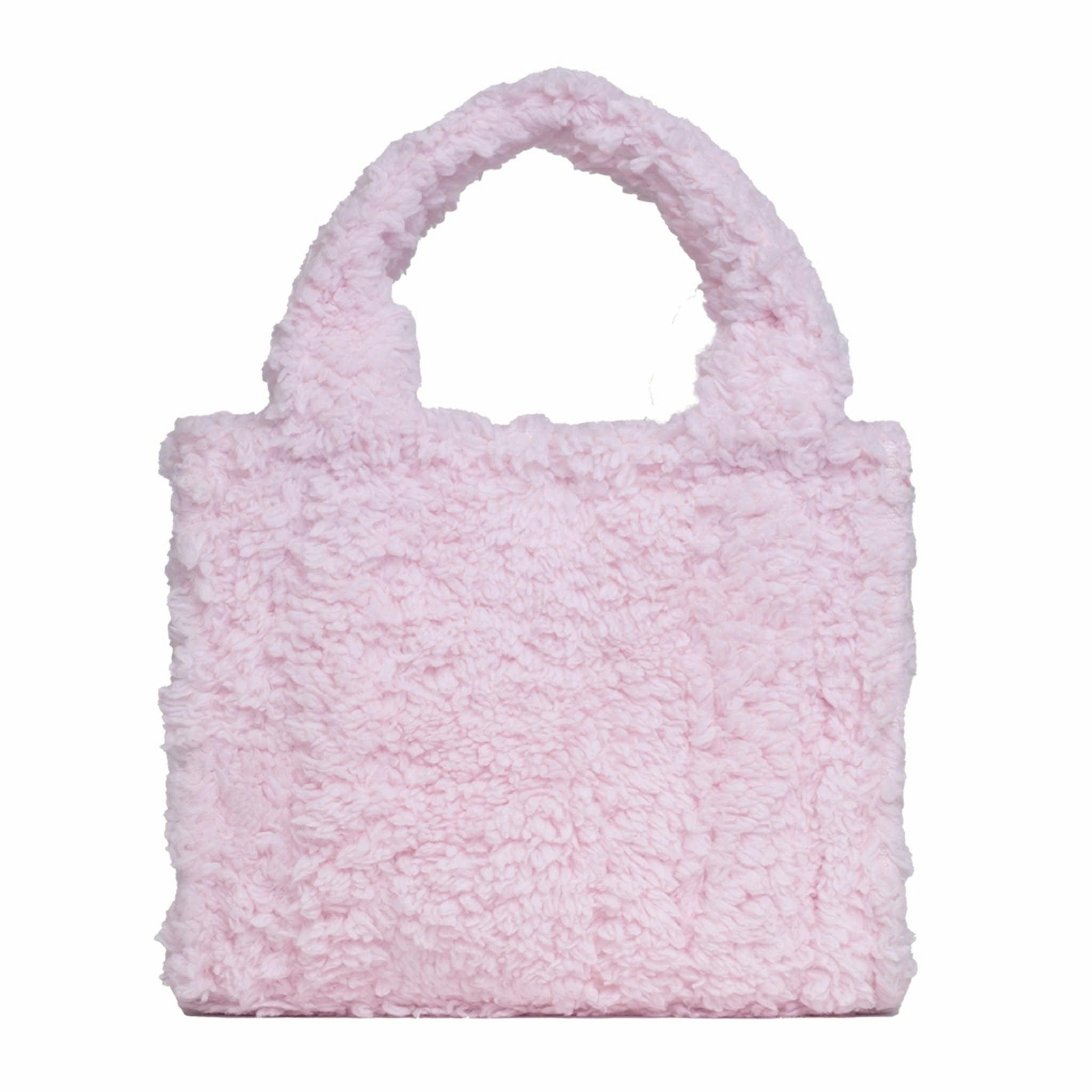 Sherpa Tote Bag – Cozy, Colorful & Convertible with Matching Coin Purse, Strawberries + Daisies