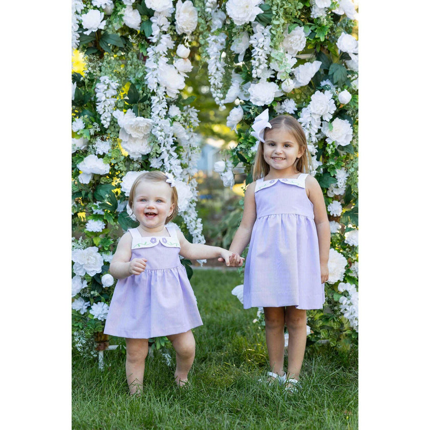 Pincord Romper with Flowers