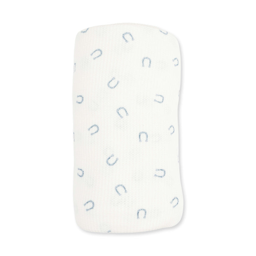 Little Horseshoes Blue - Swaddle Blanket