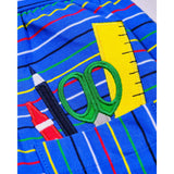 Stripe Knit Dress With School Supplies