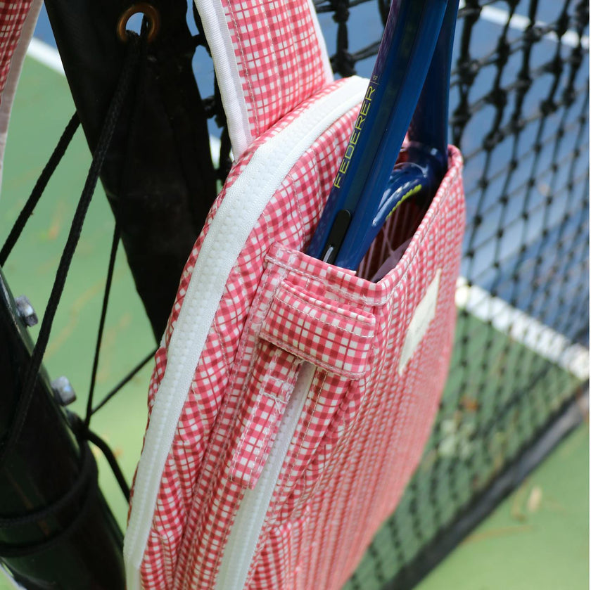 Poppy Gingham Coated Tennis Bag