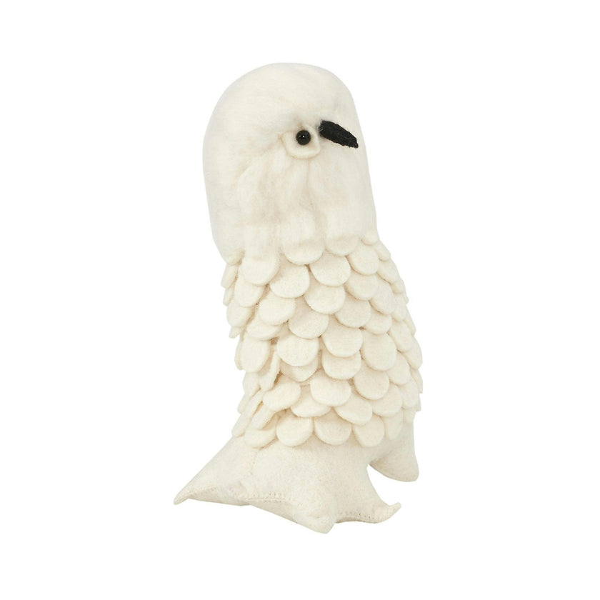 Snowy Owl Handmade Hand Felted Wool Christmas Tree Topper Arcadia Home