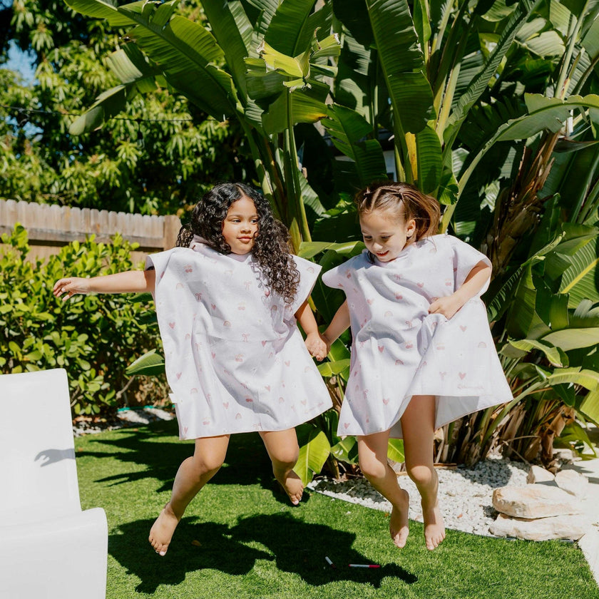 Kids Hooded Beach Poncho - Quick Dry Pool & Swim Towel