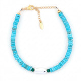 Turquoise & Mother of Pearl Fish Bracelet