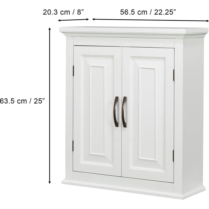 St. James Wooden Wall Cabinet with 2 Shelves