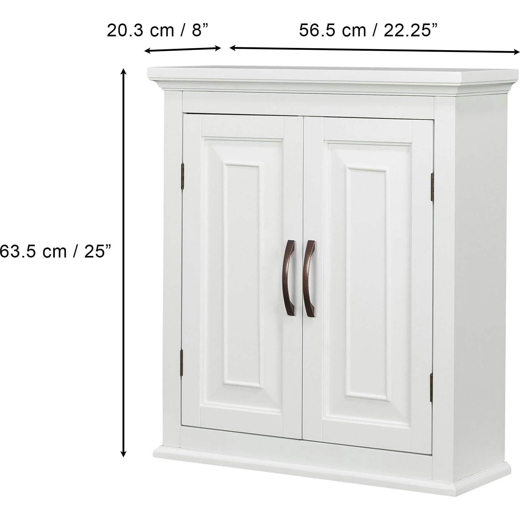 St. James Wooden Wall Cabinet with 2 Shelves