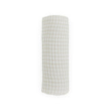 Cotton Muslin Swaddle Blanket - Tan Gingham