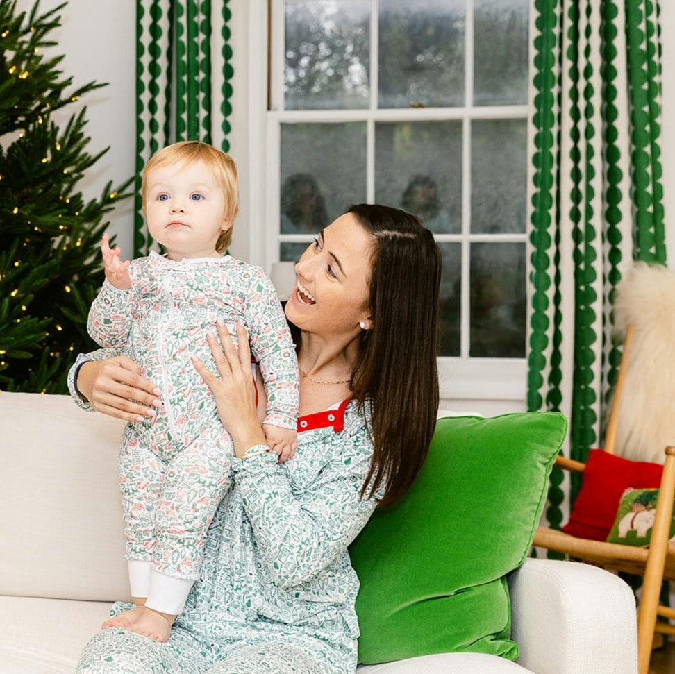 North Pole Christmas Zip Baby Onesie