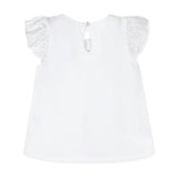 Organic Knit Top with Eyelet Flutter Sleeves