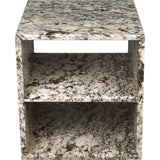 Sloane 20" Modern Natural Marble Handmade Rectangular 2-Shelf End Table