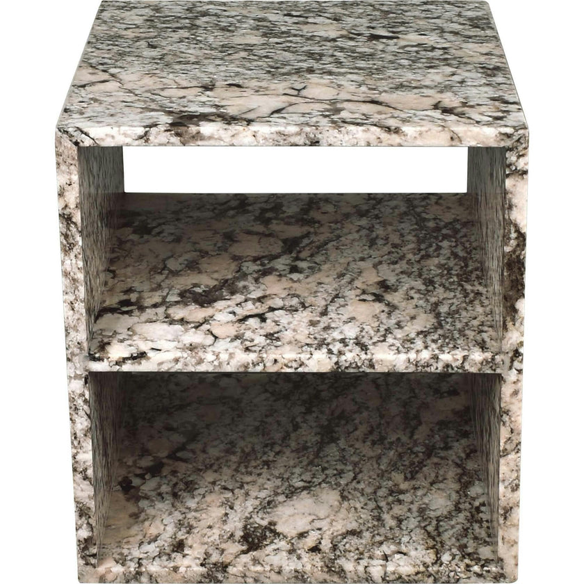 Sloane 20" Modern Natural Marble Handmade Rectangular 2-Shelf End Table
