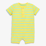 Baby heathered henley shortie in stripe