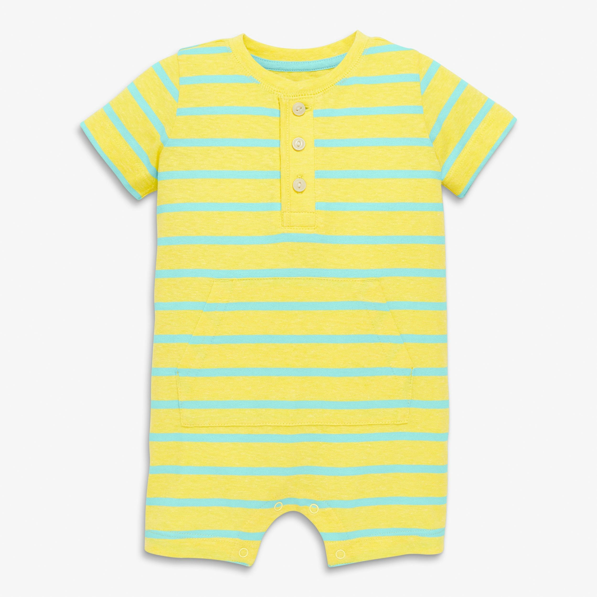 Baby heathered henley shortie in stripe