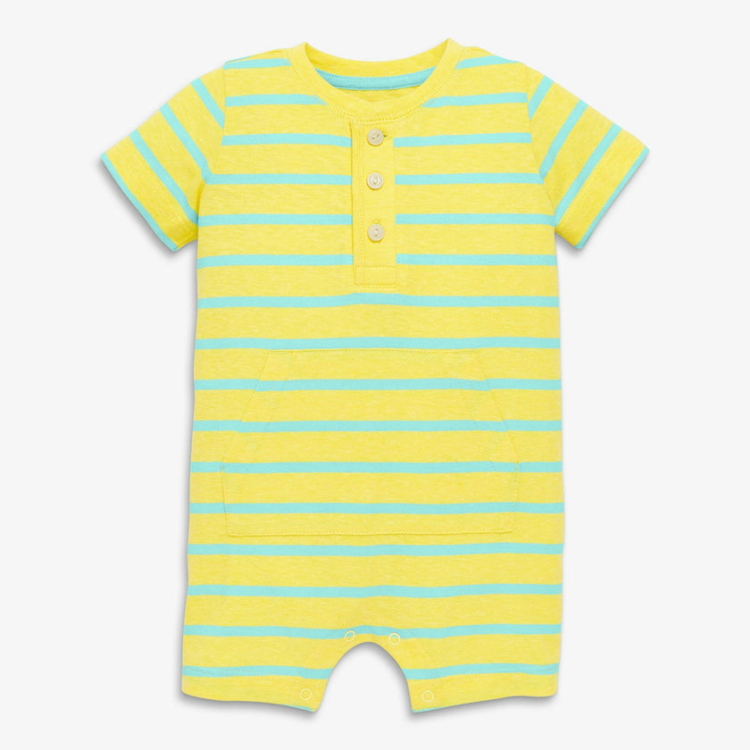 Baby heathered henley shortie in stripe