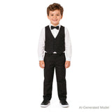Kids 3-Piece Dapper-in-a-Dash Vest Set | Black