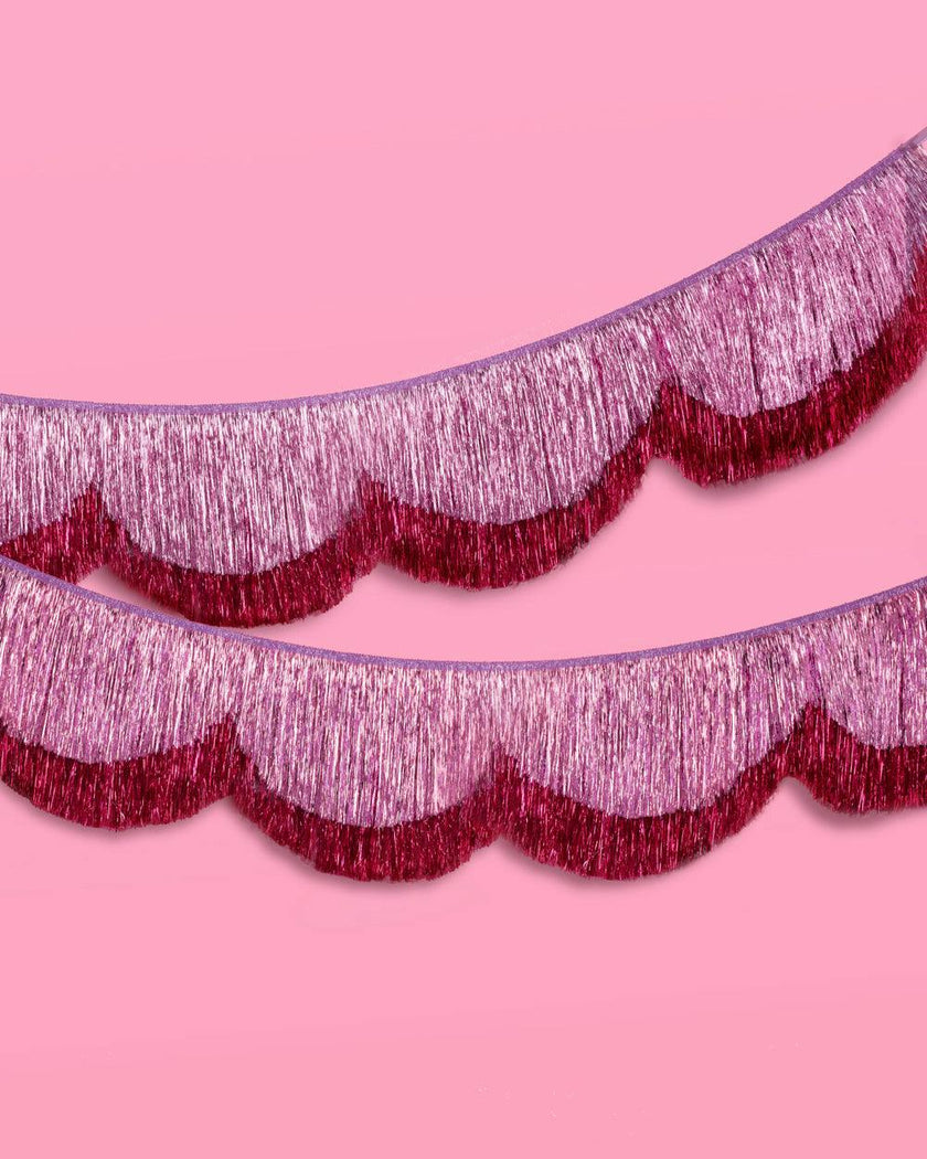 Tickled Pink Fringe - scalloped banner