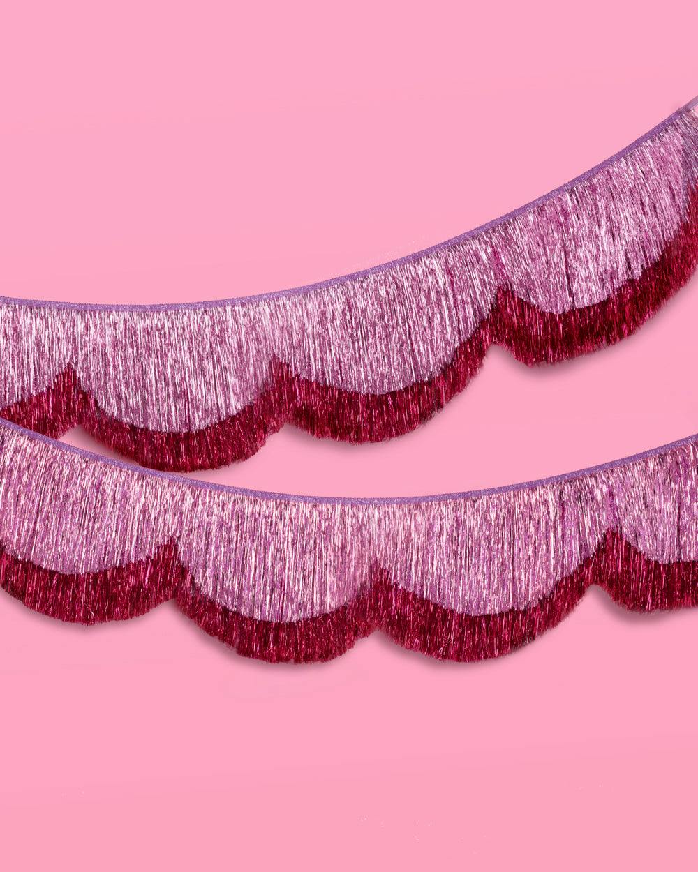 Tickled Pink Fringe - scalloped banner