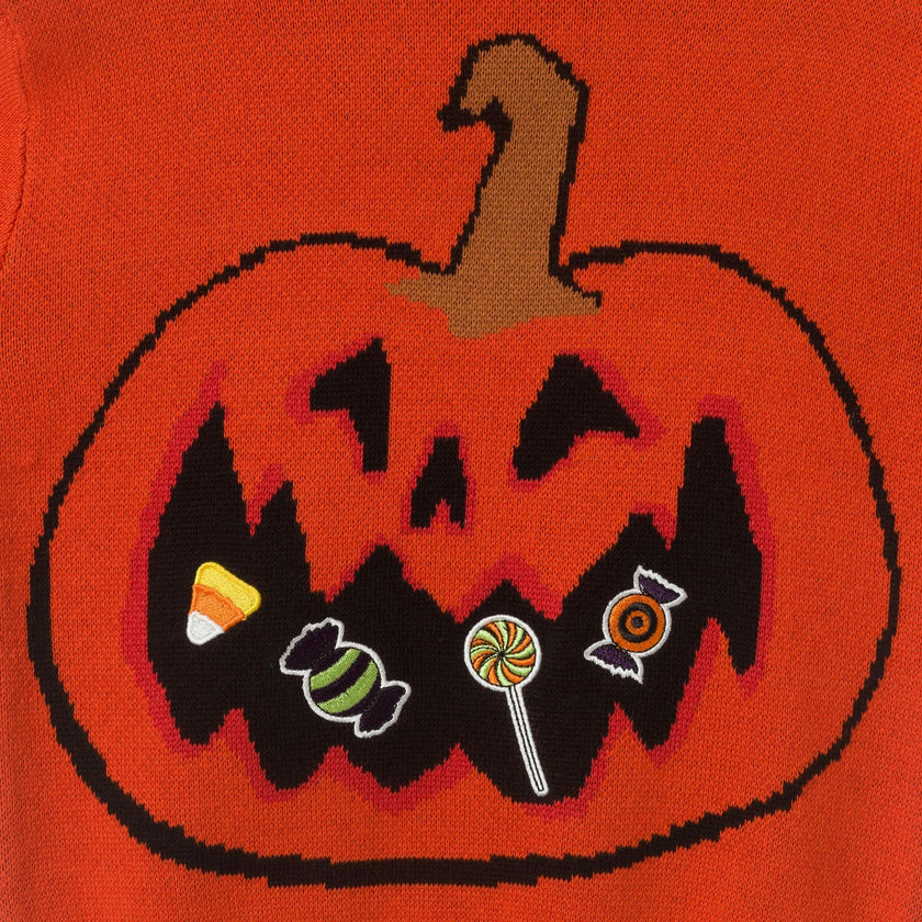 Boys (4-7) Holiday Hooded Sweater | Jack-O'-Lantern