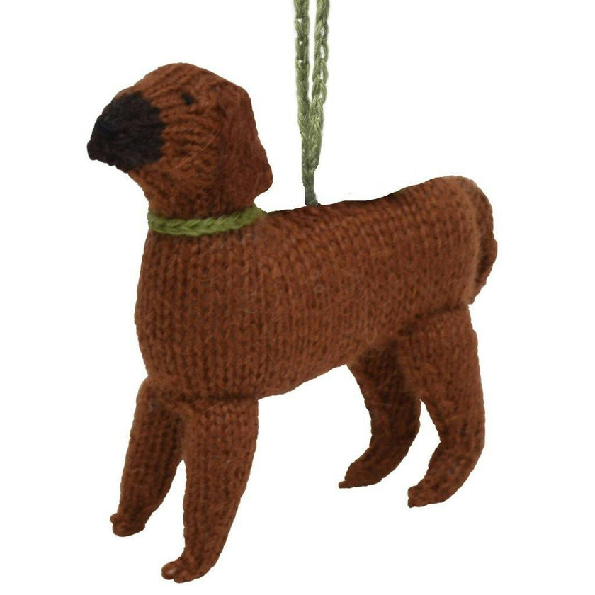Rhodesian Ridgeback Hand Knit Christmas Ornament
