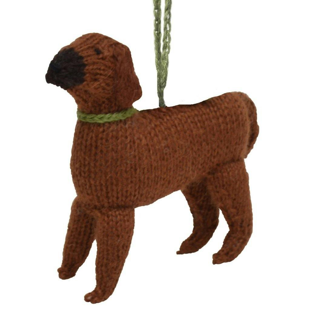 Rhodesian Ridgeback Hand Knit Christmas Ornament