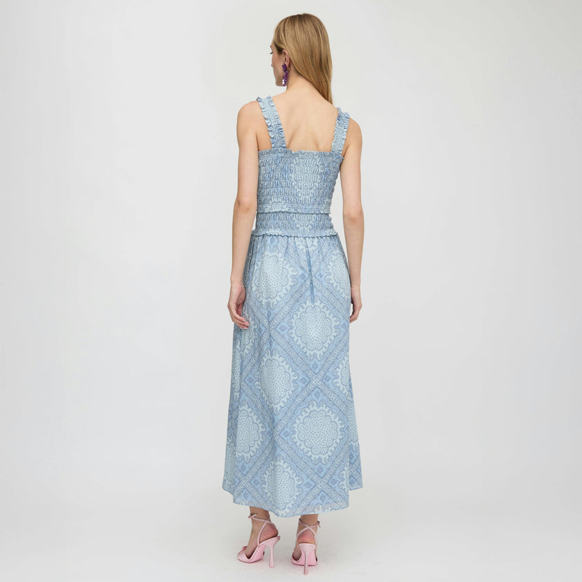 The Azalea Maxi Nap Dress - Dusty Blue Paisley Scarf