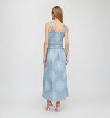 The Azalea Maxi Nap Dress - Dusty Blue Paisley Scarf