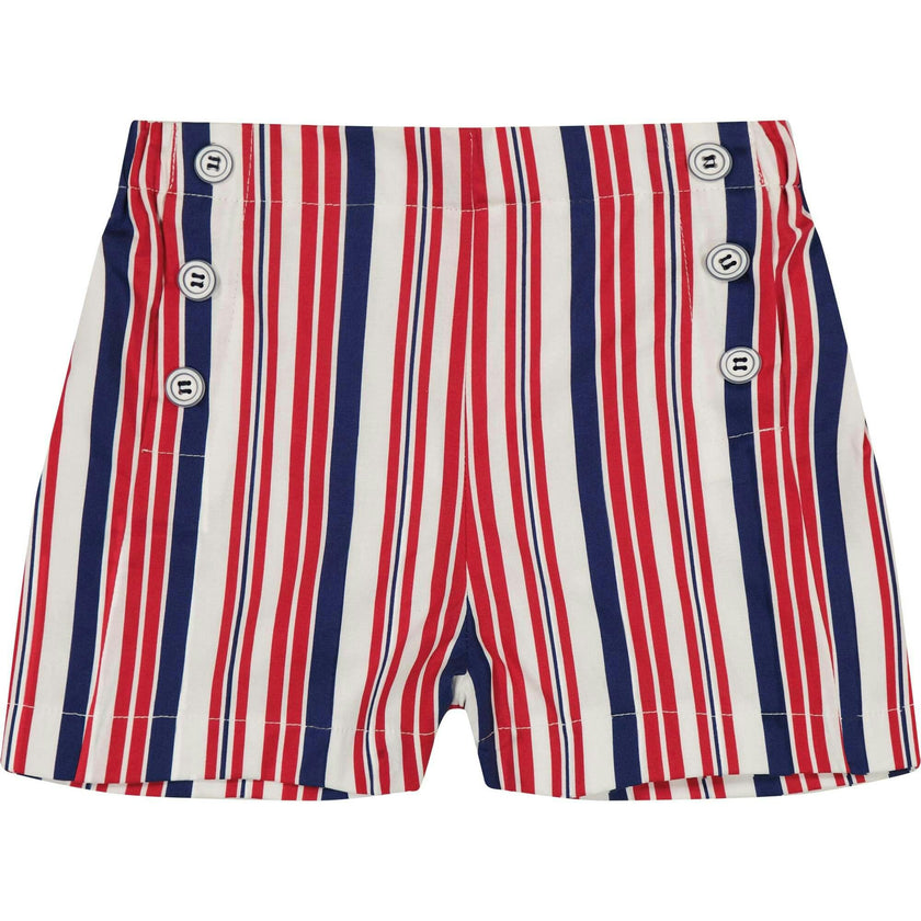 Sailor Button Shorts, Stripes