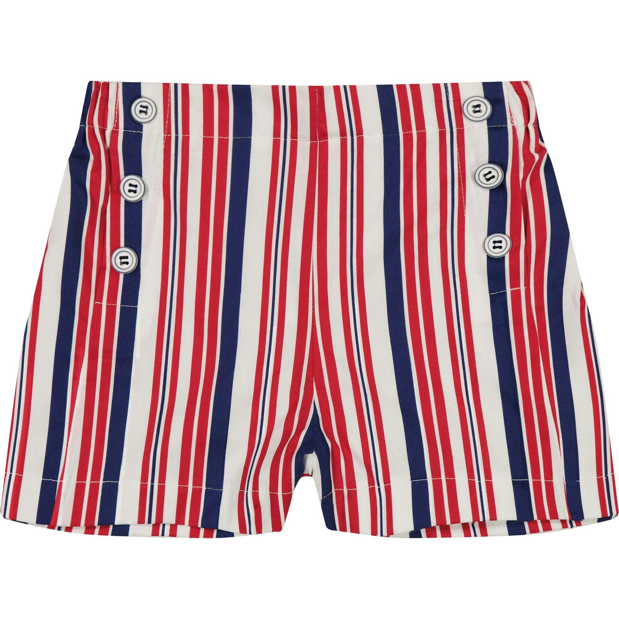 Sailor Button Shorts, Stripes